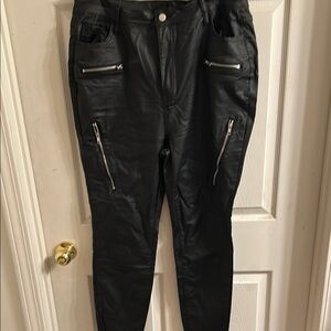 Fashion Nova Black Zipper Detail Pants